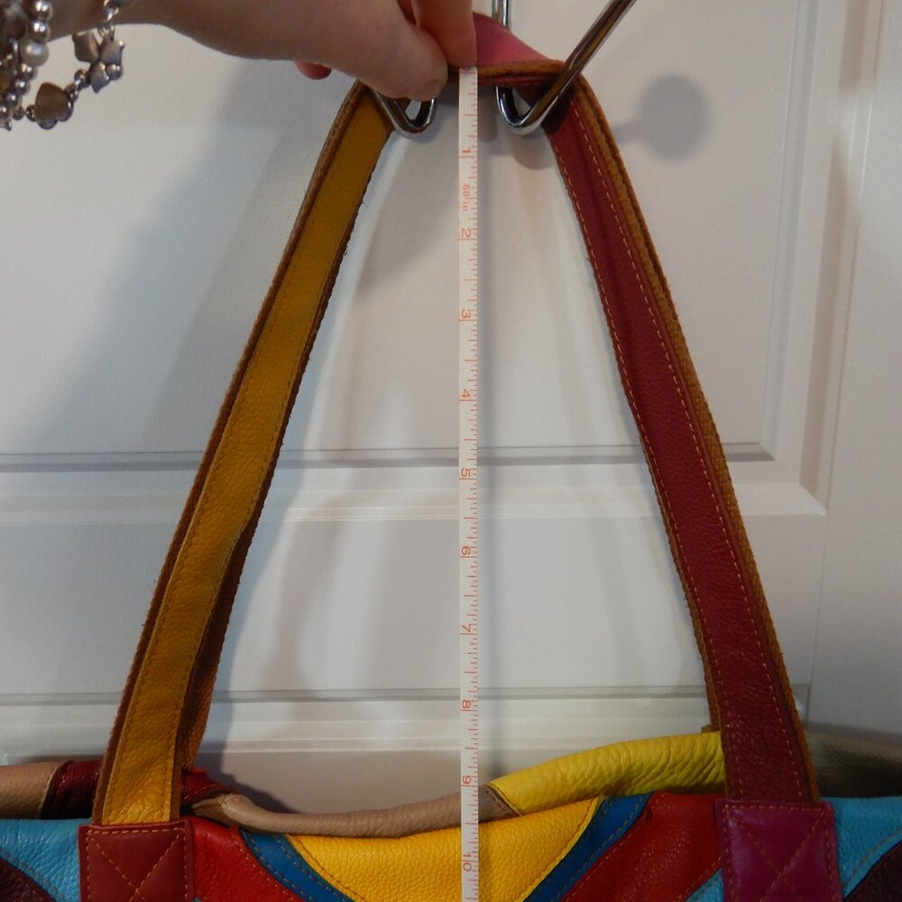 Extra Large Multi-Colored Geometric Leather Purse - image 2